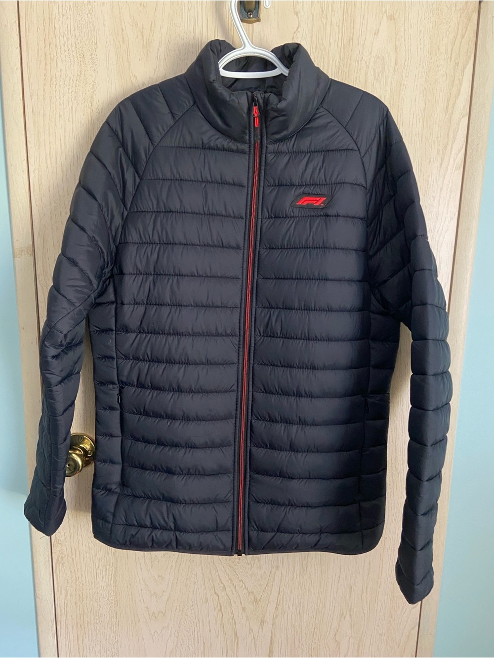 Formula 1 Mens Padded Jacket Black Quilted Sz Large
